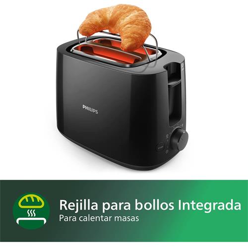 Philips HD2581/90 Tostador con Rejilla Elevadora Negro