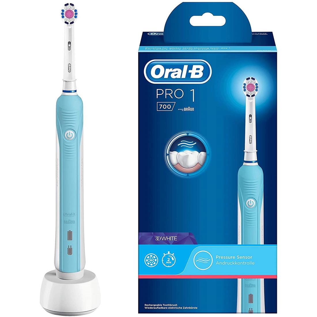 Oral-B Pro 1 700 Cepillo Eléctrico Recargable Con Tecnología De Braun, 1  Cabezal De Recambio : : Salud y cuidado personal