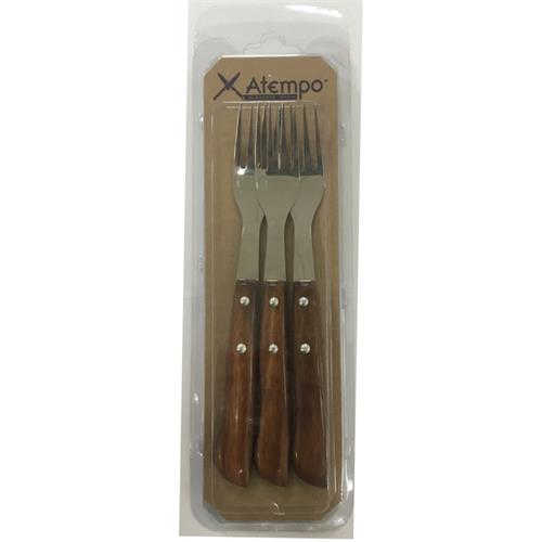 Atempo 123-09-03 Pack 3 Tenedores Chuleteros-Doble Blister