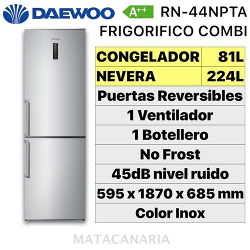 Daewo Rn-44Npta Combi 187Cm A++ Nf Silver