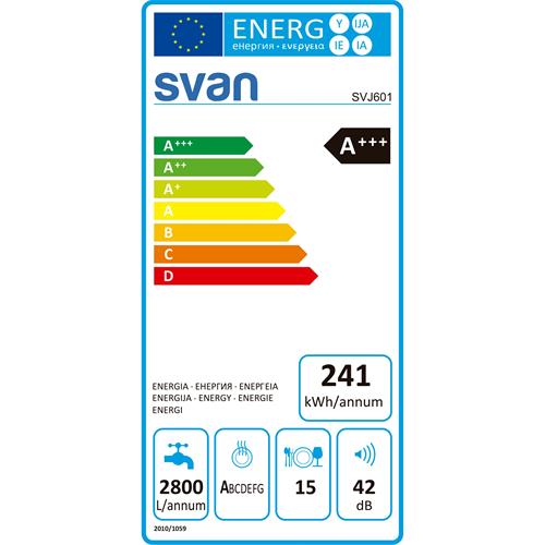 Svan Svj601 Lavavajillas 15 Cubiertos 3º Cesta A+++ /D