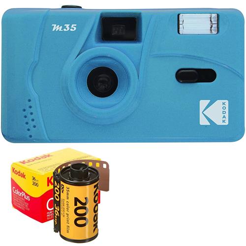 Kodak M35 Cámara Analógica 35 mm Azul y carrete 36 fotos