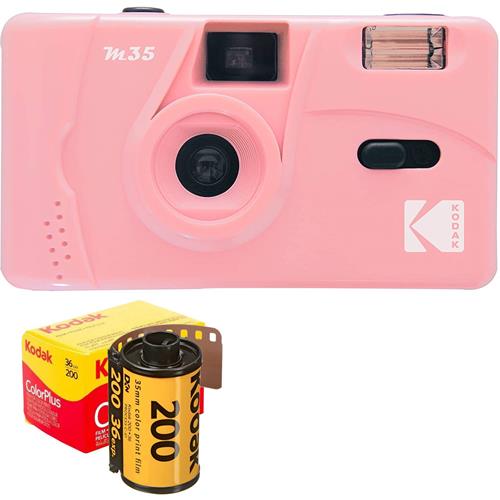 Kodak M35 Cámara Analógica 35 mm Rosa y carrete 36 fotos