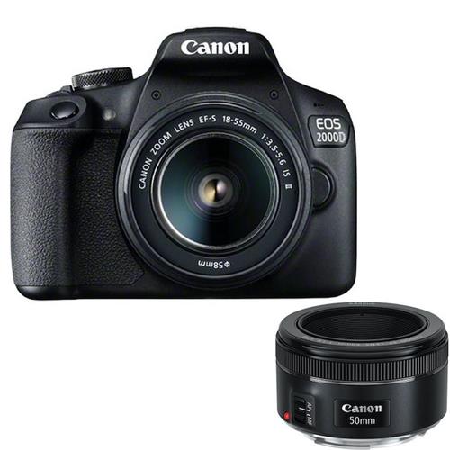 Canon Eos 2000D Ef-S 18-55Mm F/3.5-5.6 Is Ii + Lente 50Mm F/1.8 Stm