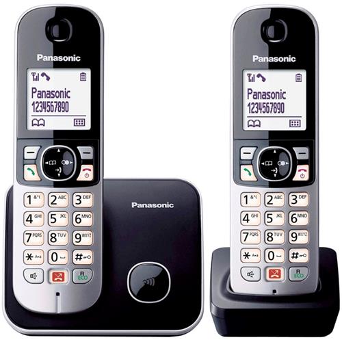 Panasonic KX-TG6852SPB Teléfono Inalámbrico DUO Anti Spam Plata
