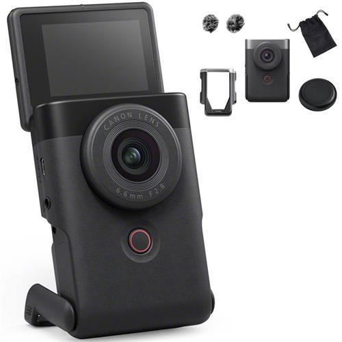 Canon PowerShot V10 Kit Vlogging Avanzado Video Cámara Negra