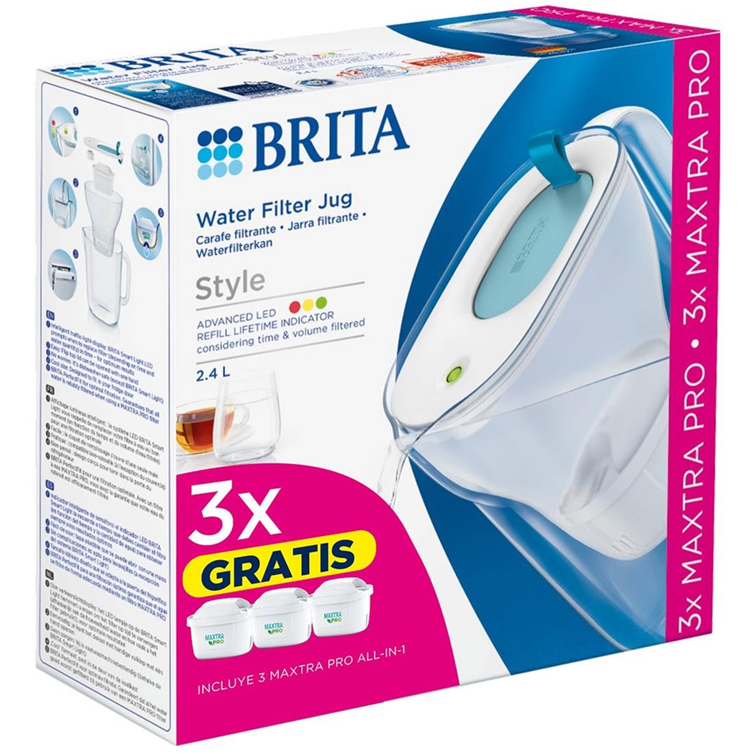 Brita Style Jarra 2.4 L + Filtro Maxtra Pro