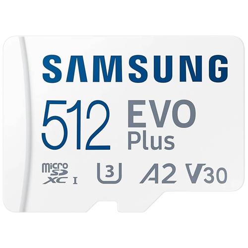 Memoria Micro SDXC 512GB Samsung Evo Plus U3 A2 130mb/s + Adaptador