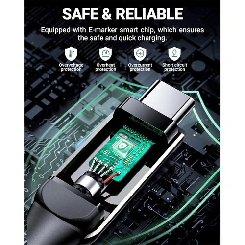 Acefast C6-03 Cable USB-C a USB-C 100W con LCD 2 Metros Plata