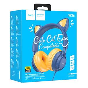 Hoco W36 Cat Auricular con Micrófono Azul/Naranja 2