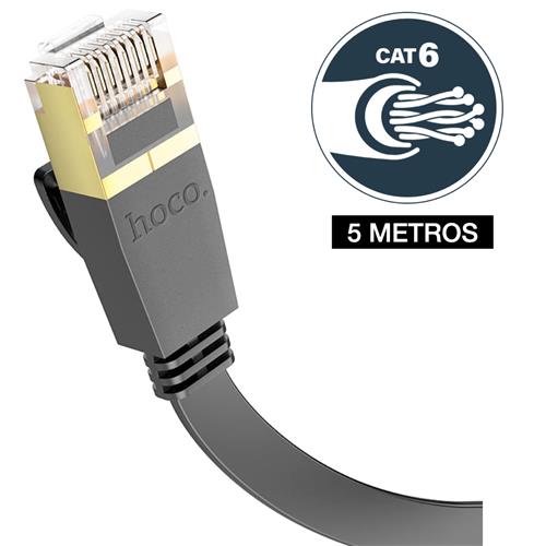 Hoco US07 Cable de Red Ethernet Gigabit CAT 6 5M Negro
