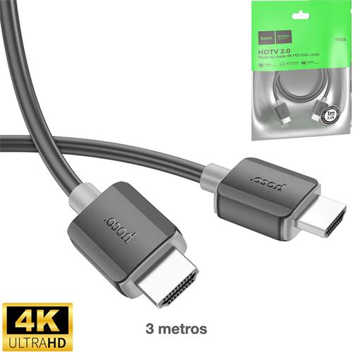 Cable HDTV 2.0 4K 3 m Hoco US08  Negro