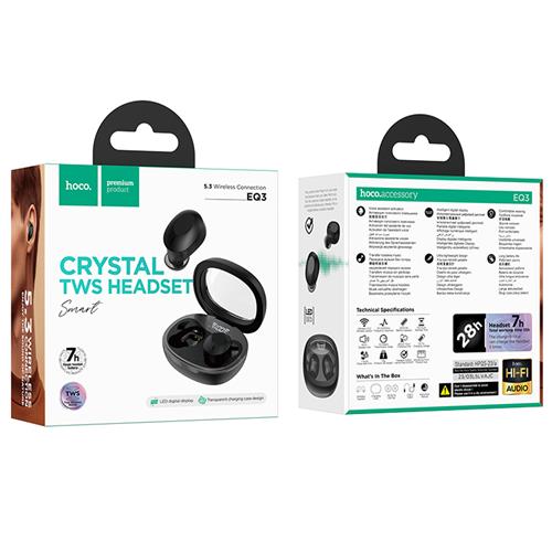 Hoco EQ3 Auricular Inalámbrico Bluetooth Negro