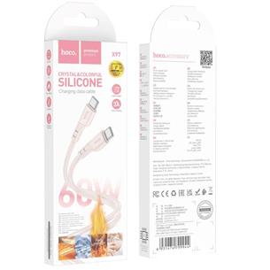 Cable USB-C a USB-C 1 metro 60W Hoco X97 Crystal  Silicona Pink 2