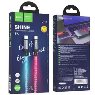 Cable USB-C a Lightning 1 metro 20W Hoco U112 Colores Luminoso 2