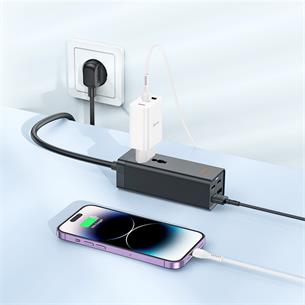 Cargador USB y USB-C 65W entrada Multipaís Hoco AC10A Blanco 2