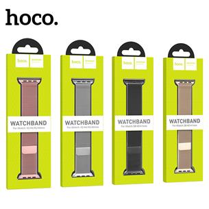 Hoco iWatch WA03 Simple Beauty Series Milanese Steel Strap (38/40/41mm) Negro y Rojo 2