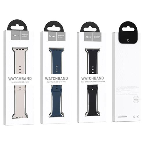 Hoco iWatch WA15 Flexible Buckle Solid Color Silicone Strap (38/40/41mm) Blanco