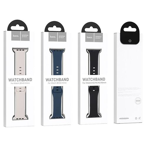 Hoco iWatch WA15 Flexible Series 8- Character Buckle Solid Color Silicone Strap (38/40/41mm)Mid.Azul