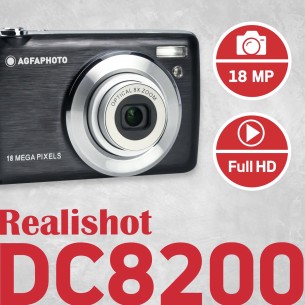 AgfaPhoto DC8200BK Cámara Digital 18MP 8x Zoom + SD16GB+ Bag Negra 2
