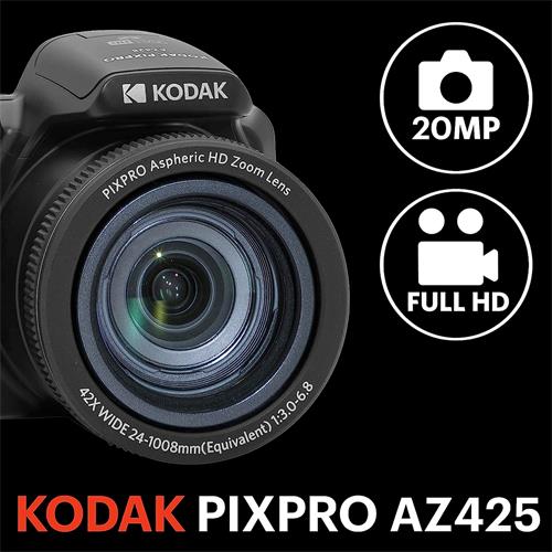 Kodak Pixpro AZ425 Cámara Digital 20Mp y 42x Zoom Negra