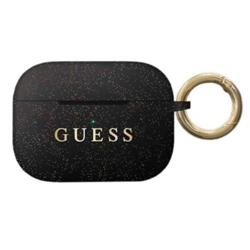 Guess GUACAPSILGLBK Airpods Pro Cover Negro Silicona