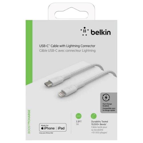 Cable USB-C a Lightning 1m Belkin (CAA003BT1MWH) Blanco