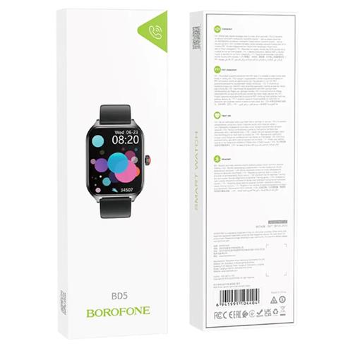Borofone BD5 Smartwatch Bluetooth con llamadas Negro