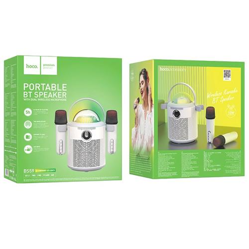 Hoco BS59 Altavoz Bluetooth Karaoke con 2 Micros Cold Gray
