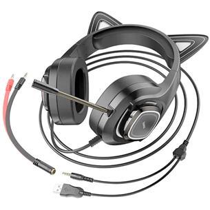 Hoco W107 Auricular Gaming con Luces LED y conexión USB y Jack Elf 2