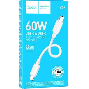 Cable USB-C a USB-C 0.25 metros 60w Hoco X96 Blanco 2