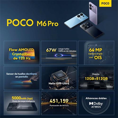 Xiaomi Poco M6 Pro 6.67" 12GB 512GB 64Mpx  Purple