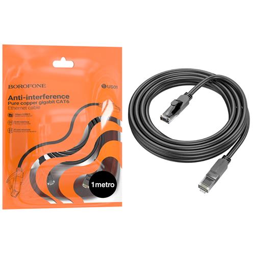 Borofone BUS01 Cable Ethernet Gigabit Cat. 6 1 metro Negro