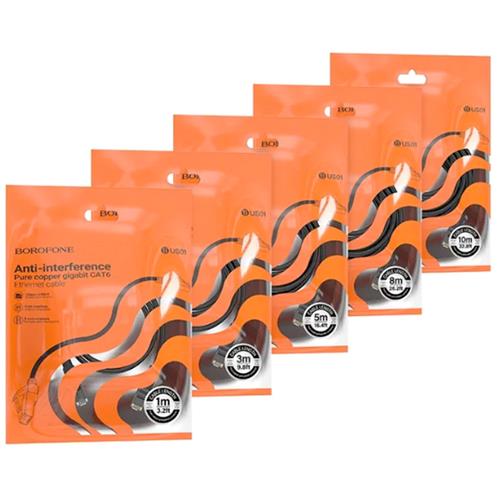 Borofone BUS01 Cable Ethernet Gigabit Cat. 6 3 metros Negro