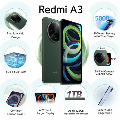 Xiaomi Redmi A3 6.7" 3GB 64GB Forest Green