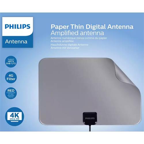 Philips SDV5231/12 Antena Amplificadora TV (48DB Y FILTRO 4G)