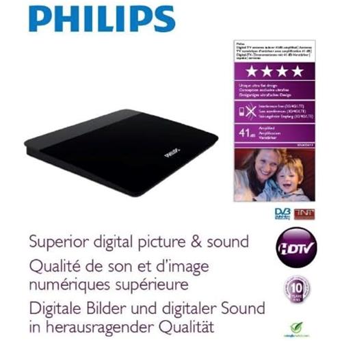 Philips SDV6226/12 Antena Amplificadora TV (41db y filtro 4G)
