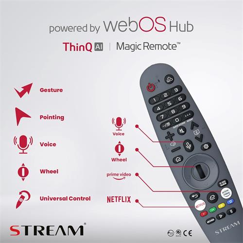 Televisor 55" STREAM SYSTEM 4k Smart TV WebOs by LG con Magic Remote