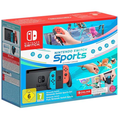 Nintendo Switch + Juego Sports + Cinta Pierna + 3 Meses Nintendo Online