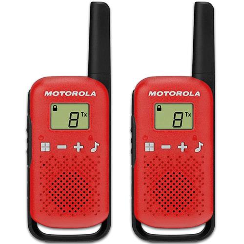 Motorola T42 Pack 2 Walkie Talkie con alcance 4km Rojo