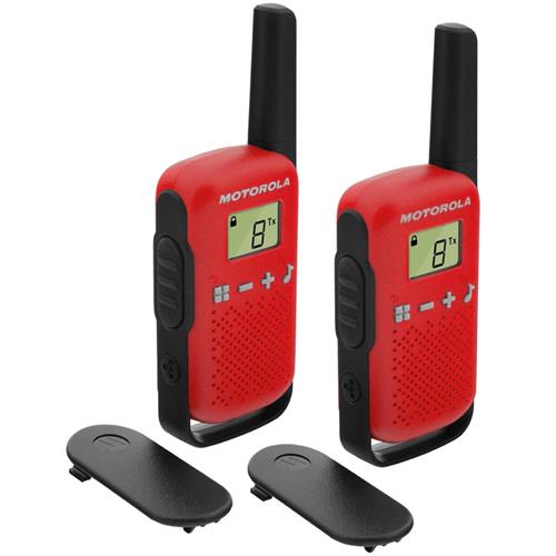 Motorola T42 Pack 2 Walkie Talkie con alcance 4km Rojo