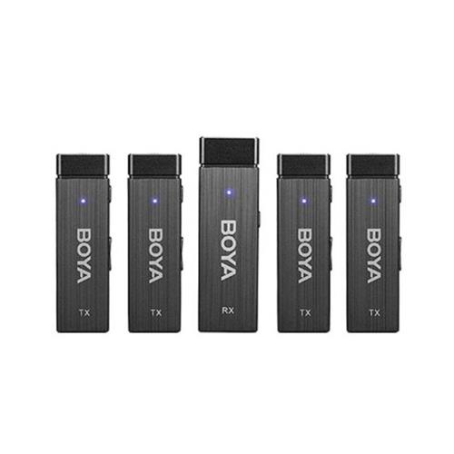 BOYA BY-W4 Pack 4 Micrófonos Inalámbricos 2.4Ghz