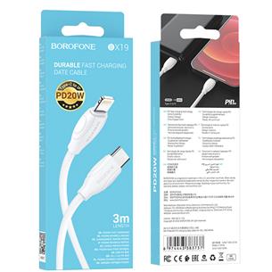 Cable USB-C a Lightning 3 metros 20W / 3Amp Borofone BX19 Blanco 2