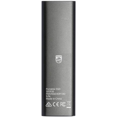 Disco SSD Externo Philips 500GB USB-C/USB 3.0 540MB Ultra Slim Gris