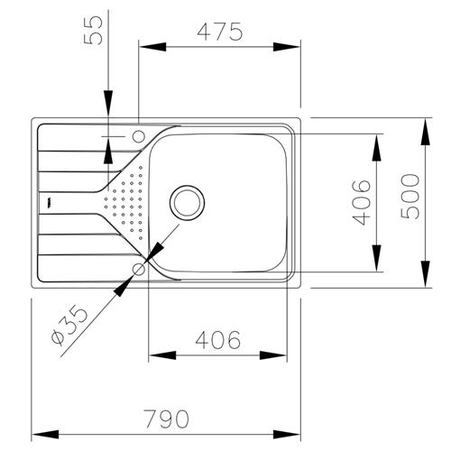 TEKA UNIVERSE 50 T-XP 1C 1E MAX DCHA FREGADERO