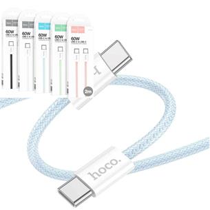 Cable USB-C a USB-C 2 Metros 60W Hoco X104 Trenzado Reforzado Azul 2