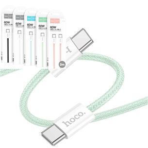 Cable USB-C a USB-C 2 Metros 60W Hoco X104 Trenzado Reforzado Verde 2