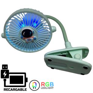 Beijiaju Ventilador BJJ8081 Recargable USB con Clip de Ajuste 2