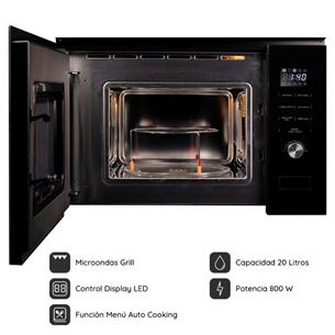 Svan SMWI2800DGN 20L Microondas C/Grill Cristal Negro Dig Integracion Inox 2