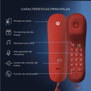 Motorola CT50 Teléfono Fijo Góndola Rojo 2
